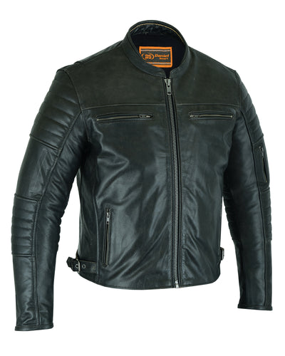 DS757 MEN’S Drum Dyed Lambskin Crossover Scooter Jacket