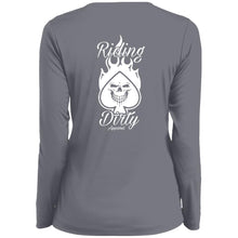 将图片加载到图库查看器，Riding Dirty Apparel | 1788 Ladies&#39; Moisture-Wicking Long Sleeve V-Neck Tee | Women&#39;s Biker T-Shirts
