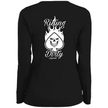将图片加载到图库查看器，Riding Dirty Apparel | 1788 Ladies&#39; Moisture-Wicking Long Sleeve V-Neck Tee | Women&#39;s Biker T-Shirts
