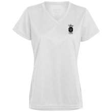 Load image into Gallery viewer, Ghost Girl | 1790 Ladies’ Moisture-Wicking V-Neck Tee | Women&#39;s Biker T-Shirts (Black)

