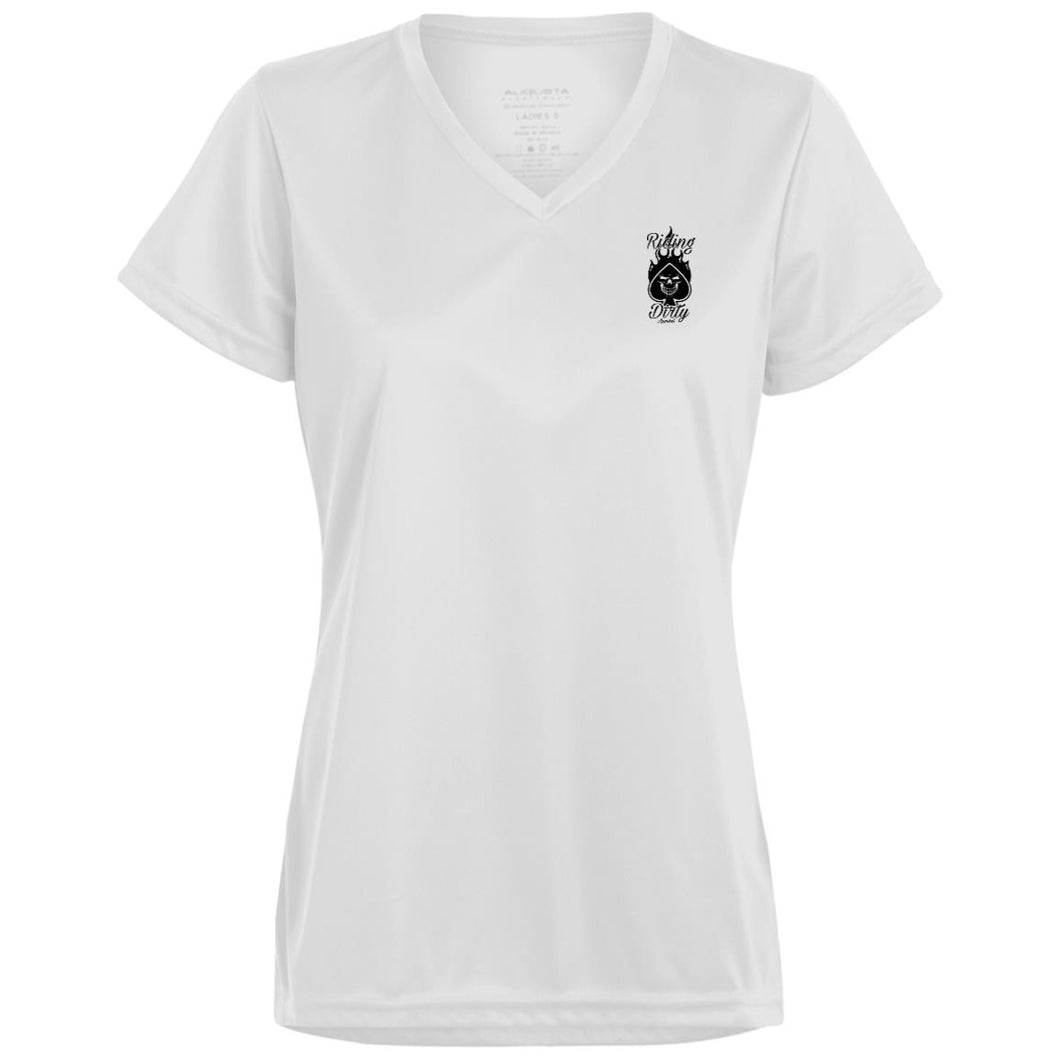 Ghost Girl | 1790 Ladies’ Moisture-Wicking V-Neck Tee | Women's Biker T-Shirts (Black)