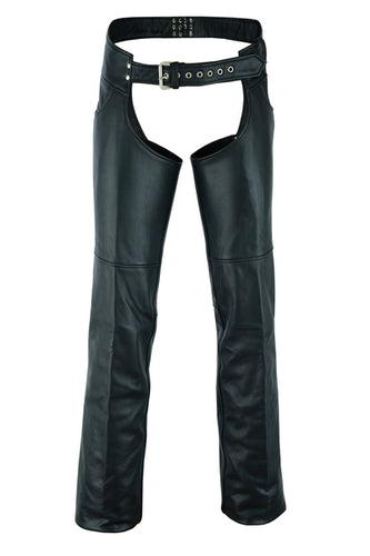 Riding Dirty Apparel  DS447TALL Tall Classic Leather Chaps with Jean Pockets  Unisex Chaps