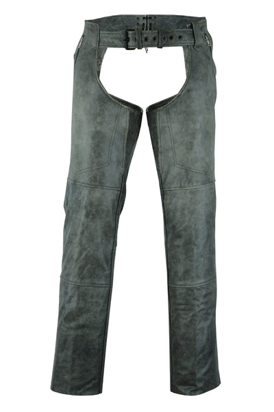 Riding Dirty Apparel | DS413 Unisex Double Deep Pocket Thermal Lined Chaps Gray | Unisex Chaps