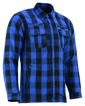 将图片加载到图库查看器，Riding Dirty Apparel  DS4671 Armored Flannel Shirt - Blue  Unisex Flannel Shirt
