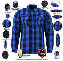 将图片加载到图库查看器，Riding Dirty Apparel  DS4671 Armored Flannel Shirt - Blue  Unisex Flannel Shirt
