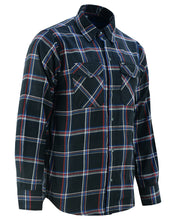 Cargar imagen en el visor de la galería, Riding Dirty Apparel  DS4680 Flannel Shirt - Black, Red and Blue  Unisex Flannel Shirt
