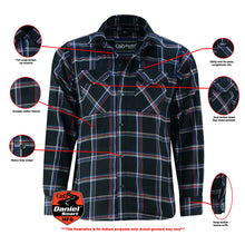 Load image into Gallery viewer, Riding Dirty Apparel  DS4680 Flannel Shirt - Black, Red and Blue  Unisex Flannel Shirt
