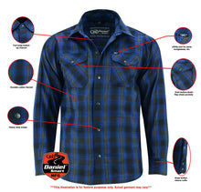 将图片加载到图库查看器，Riding Dirty Apparel  DS4681 Flannel Shirt - Daze Blue and Black  Unisex Flannel Shirt
