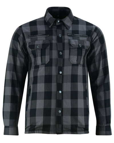 Riding Dirty Apparel | DS4670 Armored Flannel Shirt - Grey | Unisex Flannel Shirt