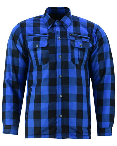 Riding Dirty Apparel  DS4671 Armored Flannel Shirt - Blue  Unisex Flannel Shirt