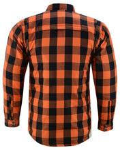 将图片加载到图库查看器，Riding Dirty Apparel  DS4675 Armored Flannel Shirt - Orange  Unisex Flannel Shirt
