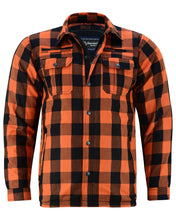 Charger l&#39;image dans la galerie, Riding Dirty Apparel  DS4675 Armored Flannel Shirt - Orange  Unisex Flannel Shirt

