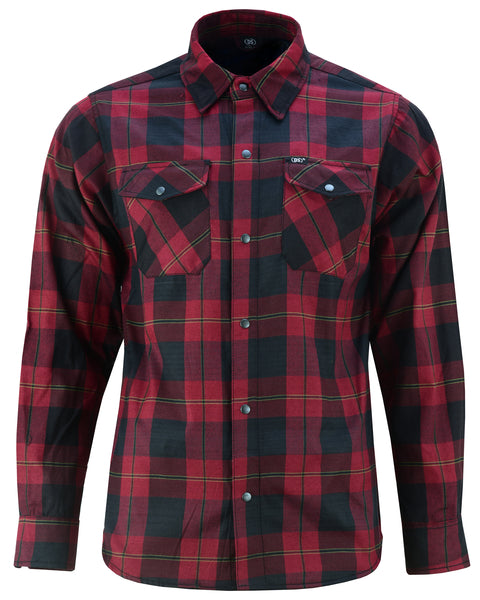 Riding Dirty Apparel | DS4682 Flannel Shirt - Red and Black | Unisex Flannel Shirt