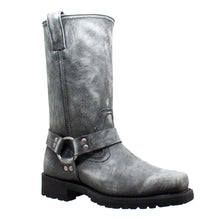 将图片加载到图库查看器，1442SBKM Men&#39;s Harness Zipper Boots Black Stonewash Leather

