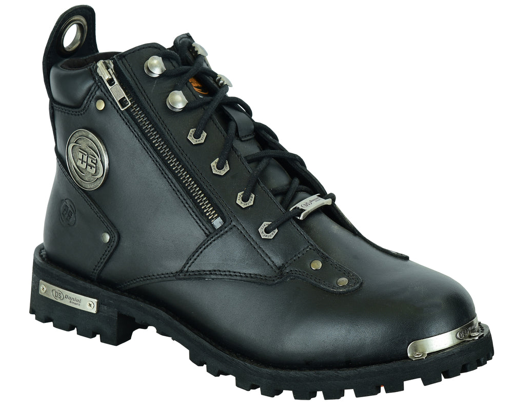 DS9730 Men's 6’’ Side Zipper Plain Toe Boots