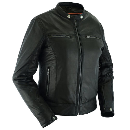 DS833 She Speeds Women's Leather Motorcycle Jacket