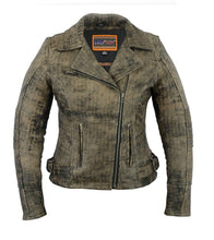 Load image into Gallery viewer,        DS836 WOMEN&#39;S UPDATED STYLISH ANTIQUE BROWN M/C JACKET
