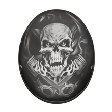 Cargar imagen en el visor de la galería, D6-PS D.O.T. Daytona Skull Cap - w/ Pistons Skull
