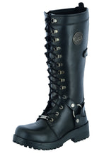 Load image into Gallery viewer, DS9765 Women&#39;s 15 Inch Black Leather Stylish Harness Boots
